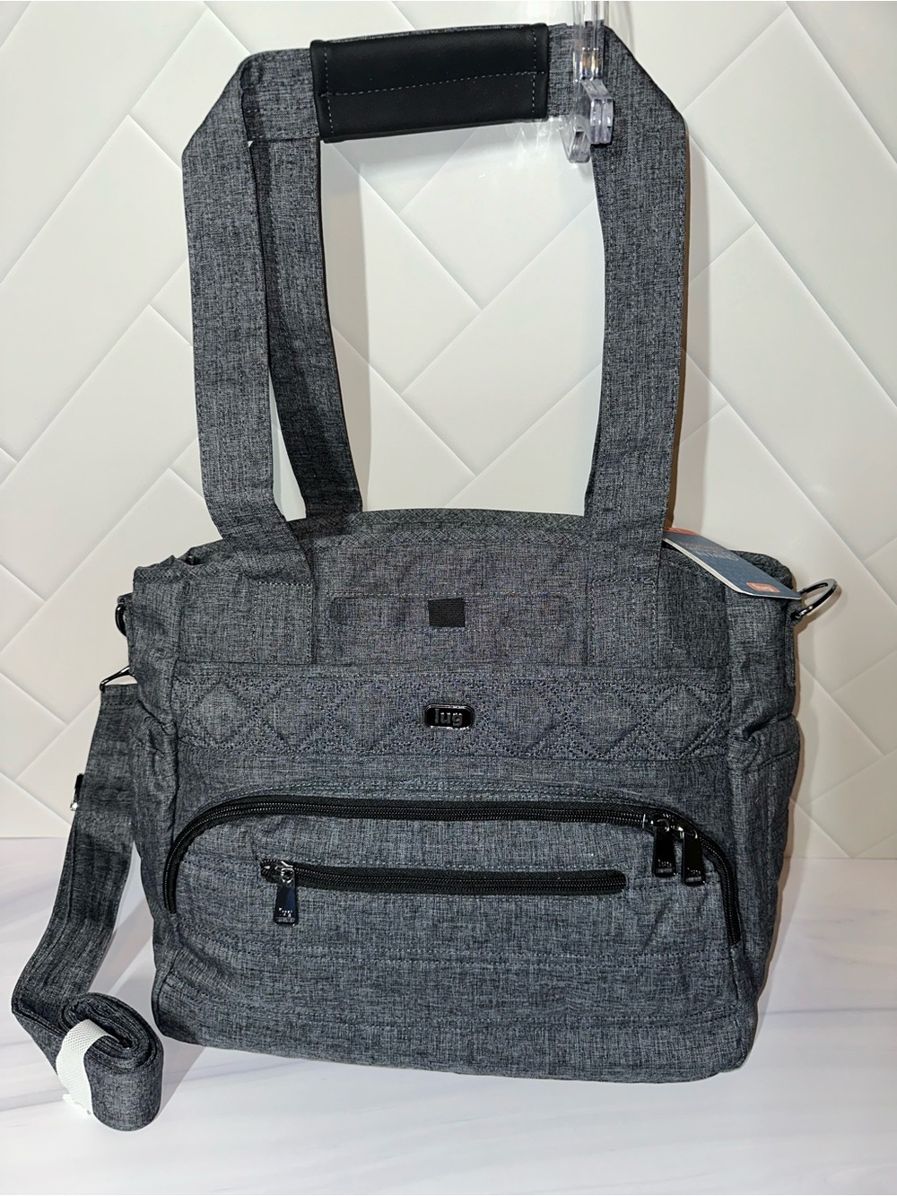 Lug Windjammer original tote Crossbody bag Heather Grey NEW